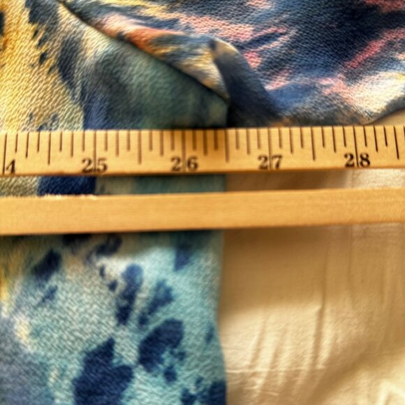 Alfred Dunner Women's Indigo Daze Tie-Dye Top 2X Blue & Yellow Polyester/Spandex - Picture 4 of 7